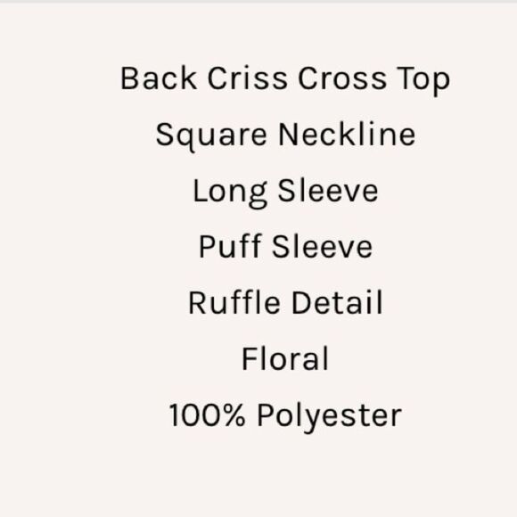 Papaya Floral Top Cross Back Ruffle Square Neck Smocked Medium - Picture 10 of 10